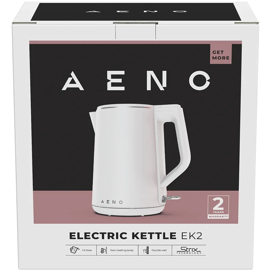 Електрическа кана AENO EK2, 1.5L, Strix, Double Walls, бяла