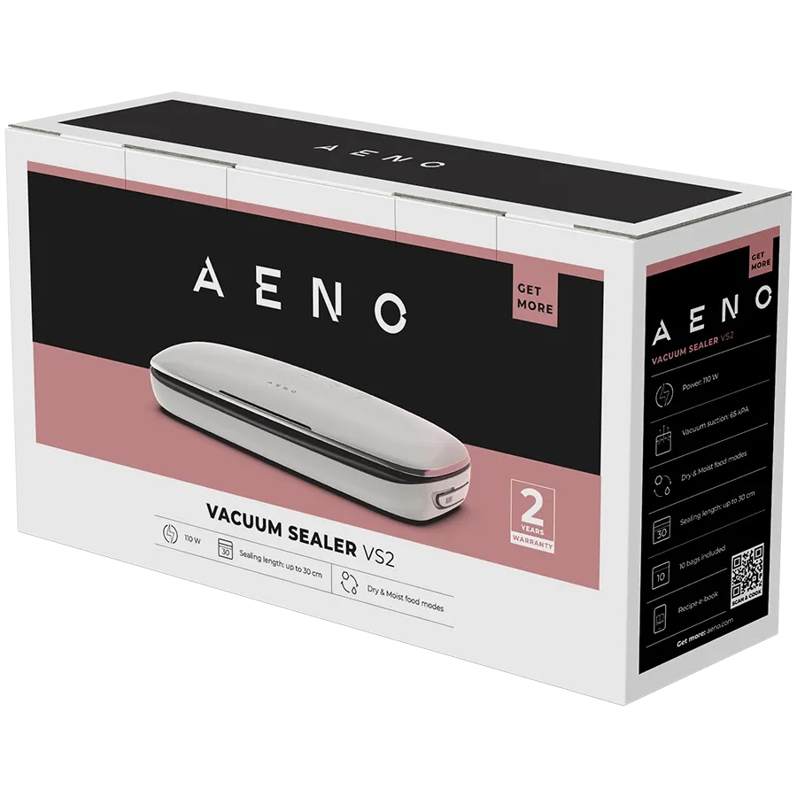 Уред за вакуумиране AENO VS2 Vacuum Sealer, 120W, 75kPa, 3 Modes, бял