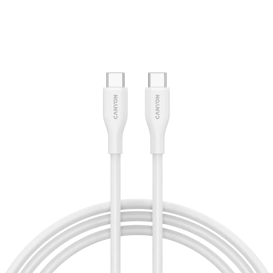 Кабел Canyon cable CC60SC10 C-C 60W 1m Silicon, бял