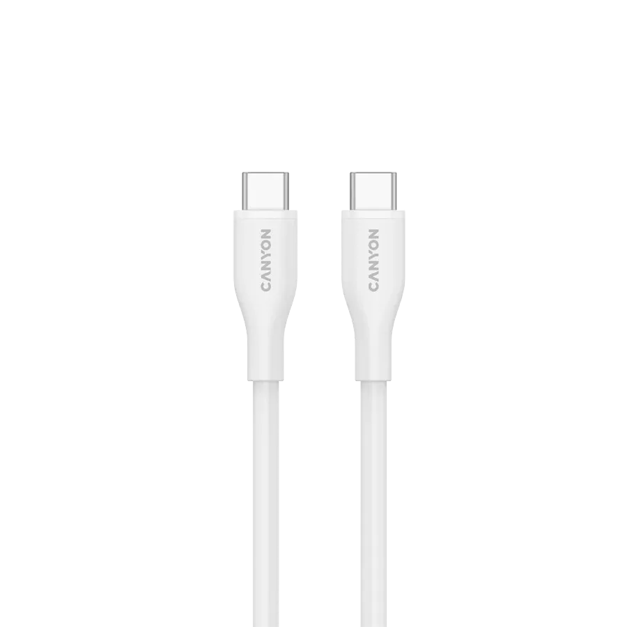 Кабел Canyon cable CC60SC10 C-C 60W 1m Silicon, бял