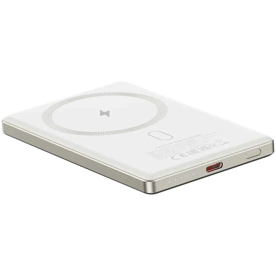 Външна батерия Canyon OnPower 505 slim Magnetic 5000 mAh PD20W, бежова