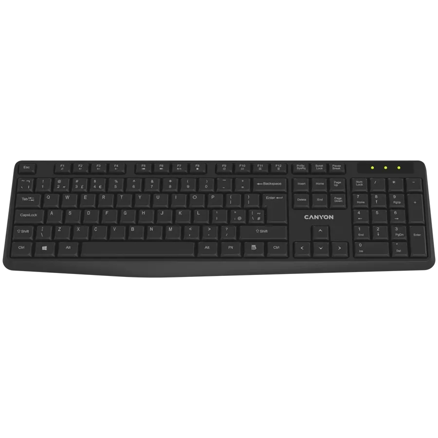 Клавиатура Canyon KB-W01 EN/BG Wireless, черна