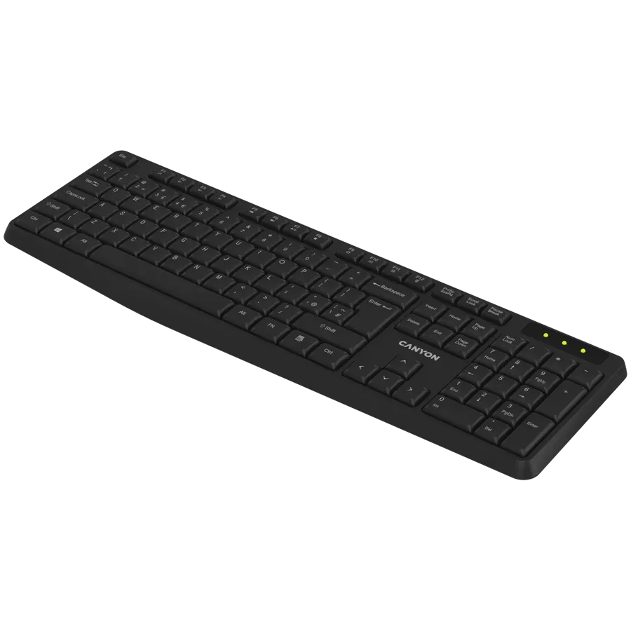 Клавиатура Canyon KB-W01 EN/BG Wireless, черна