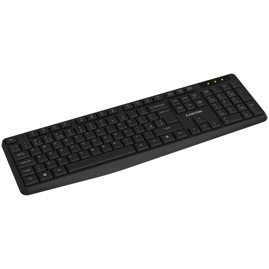 Клавиатура Canyon KB-W01 EN/BG Wireless, черна