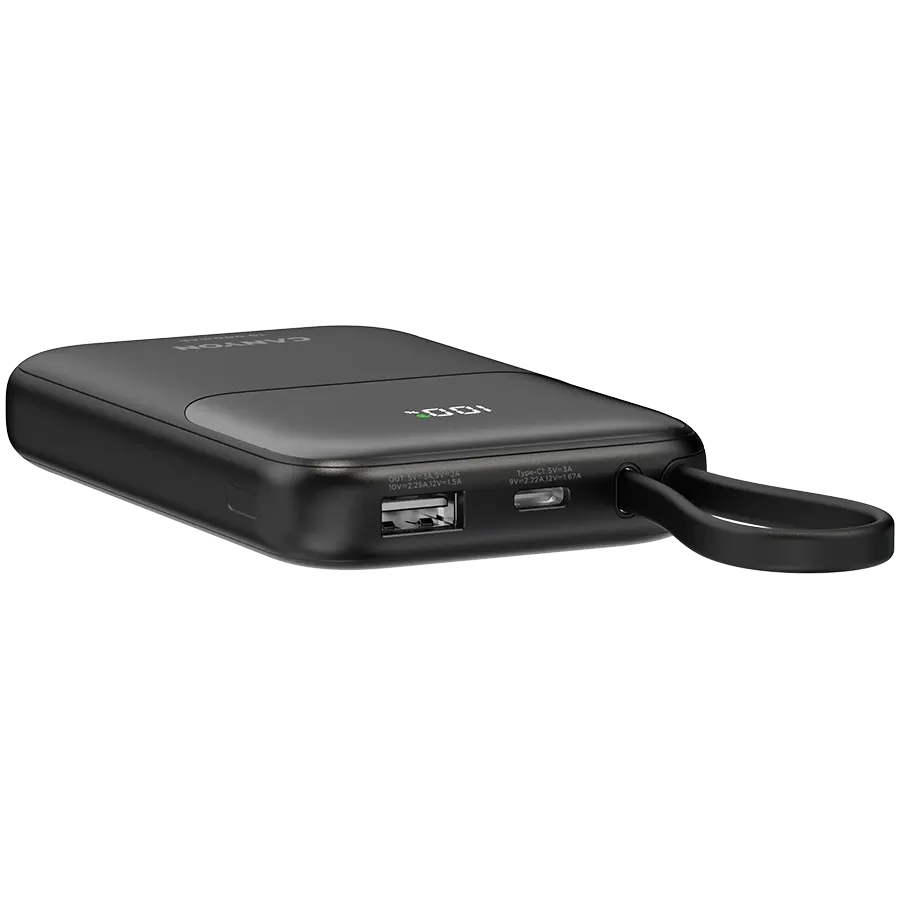 Външна батерия Canyon OnPower 101 built-in cable 10000 mAh PD22.5W, черна