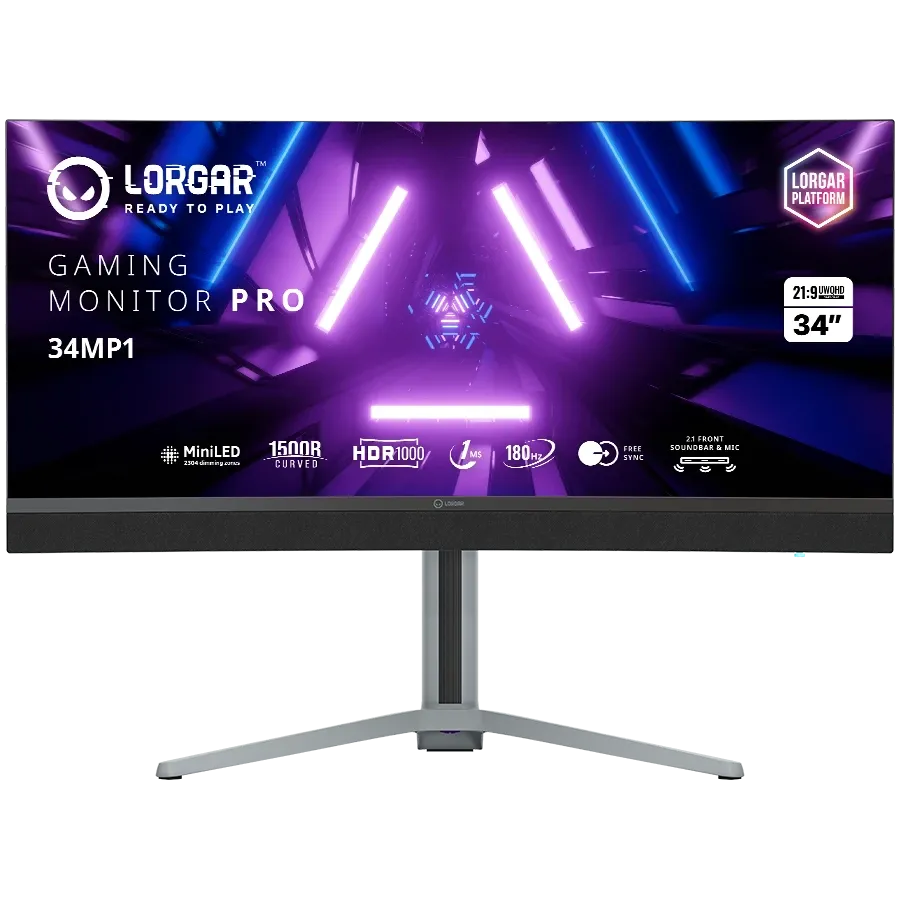 Монитор Lorgar 34MP1, Uwqhd MiniLED Gaming Pro