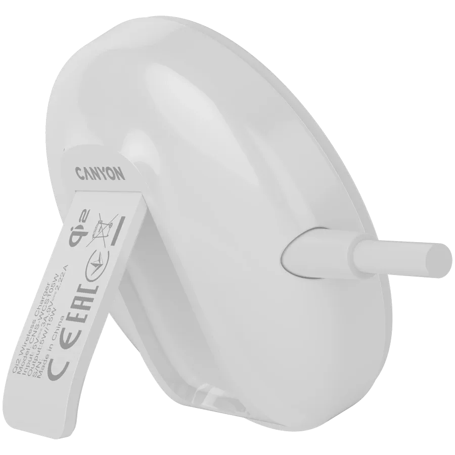 Безжично зарядно Canyon WS-105 15W Qi2, бяло