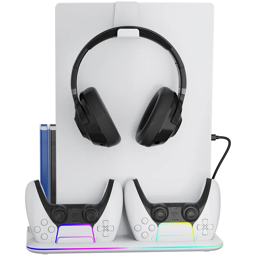 Охладител Canyon cooling stand CS-51 RGB PS5 Slim/DE Charge, бял