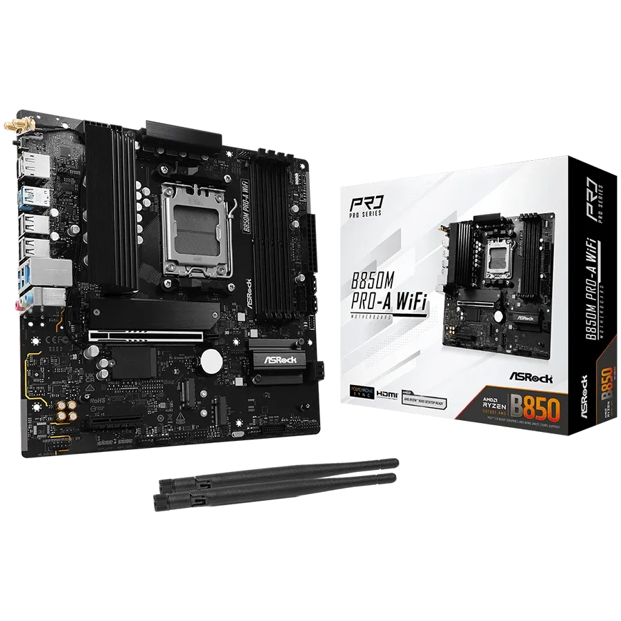 Дънна платка ASRock AMD AM5 B850/4DDR5/WIFI (B850M PRO-A WIFI)