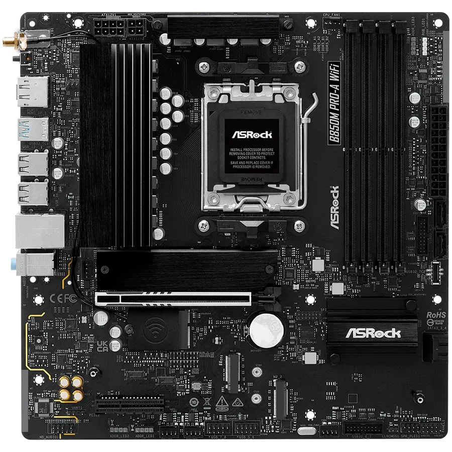 Дънна платка ASRock AMD AM5 B850/4DDR5/WIFI (B850M PRO-A WIFI)