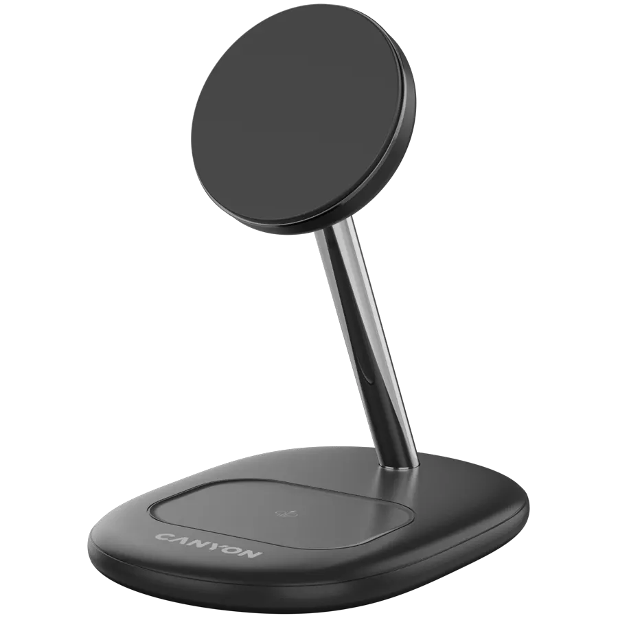 Безжично зарядно Canyon WCS-205 15W Qi2 2in1, черно