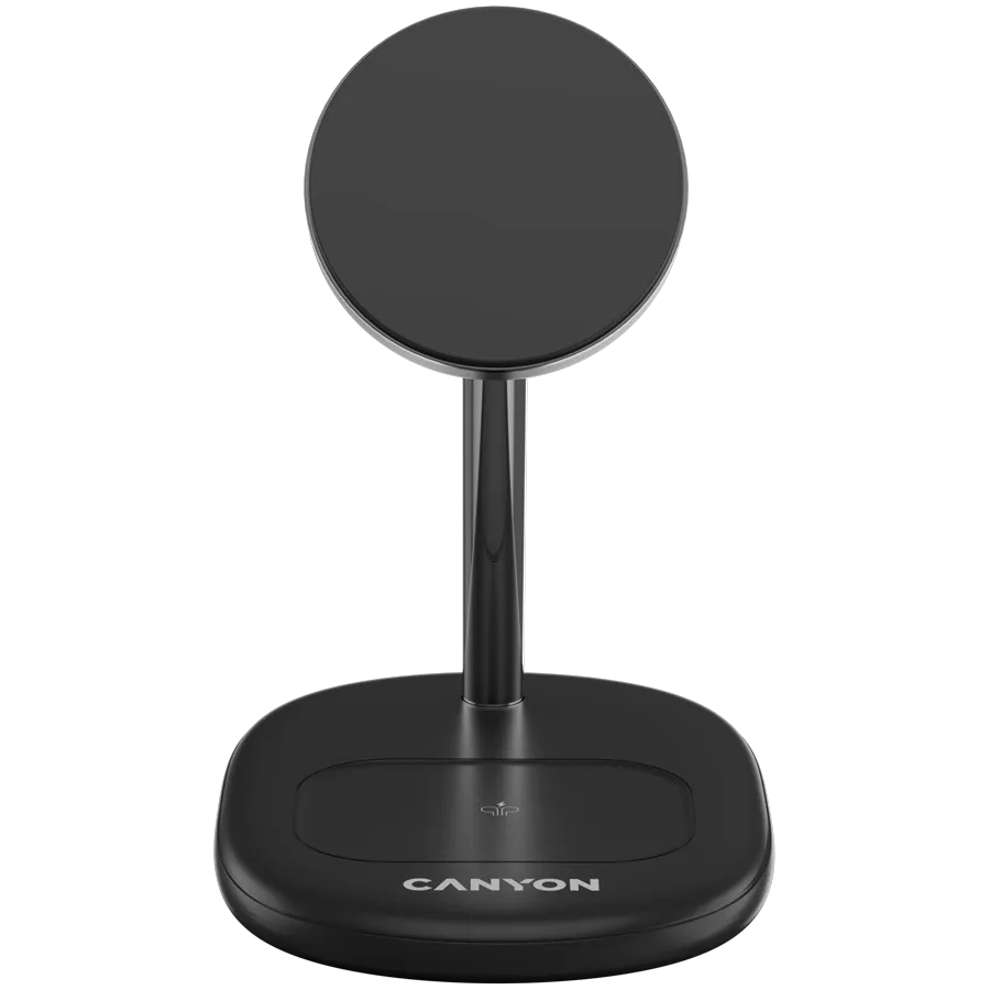 Безжично зарядно Canyon WCS-205 15W Qi2 2in1, черно