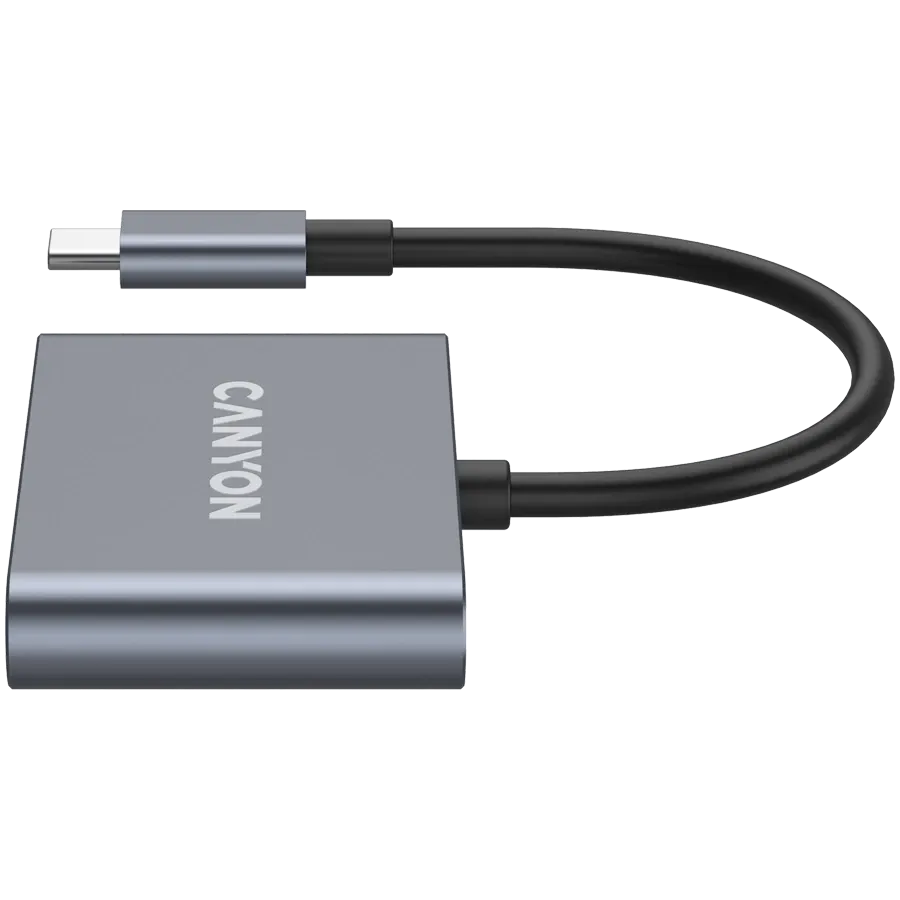 USB хъб Canyon hub DS-3 3in1 USB-C Dark, сив