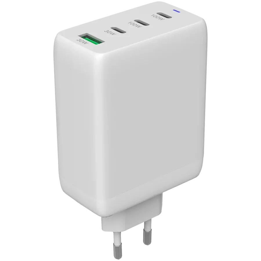 Зарядно устройство Canyon charger CU100ACC GaN 100W 3xPD 1xQC EU, бяло