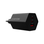 Зарядно устройство Canyon charger Hexagon 65 GaN 65W 2xPD 1xQC EU, черно