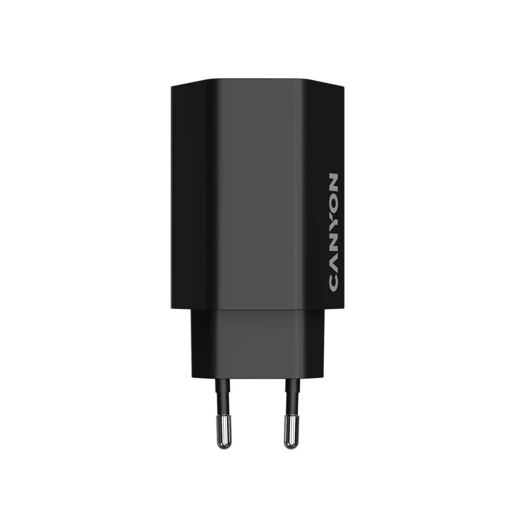 Зарядно устройство Canyon charger Hexagon 65 GaN 65W 2xPD 1xQC EU, черно
