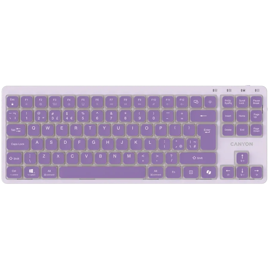 Клавиатура Canyon OnType 10 Low Profile EN Wired, лилава