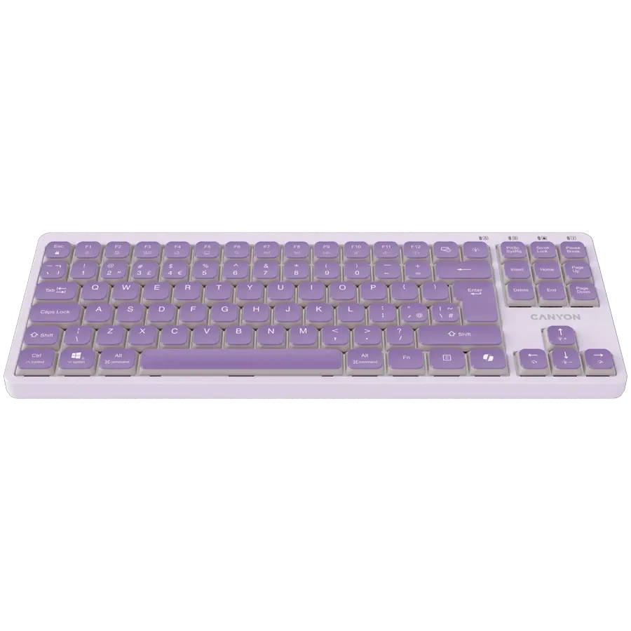 Клавиатура Canyon OnType 10 Low Profile EN Wired, лилава