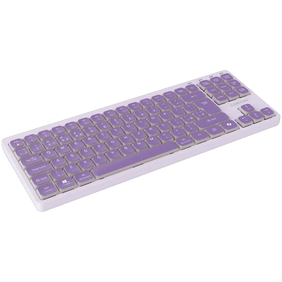 Клавиатура Canyon OnType 10 Low Profile EN Wired, лилава