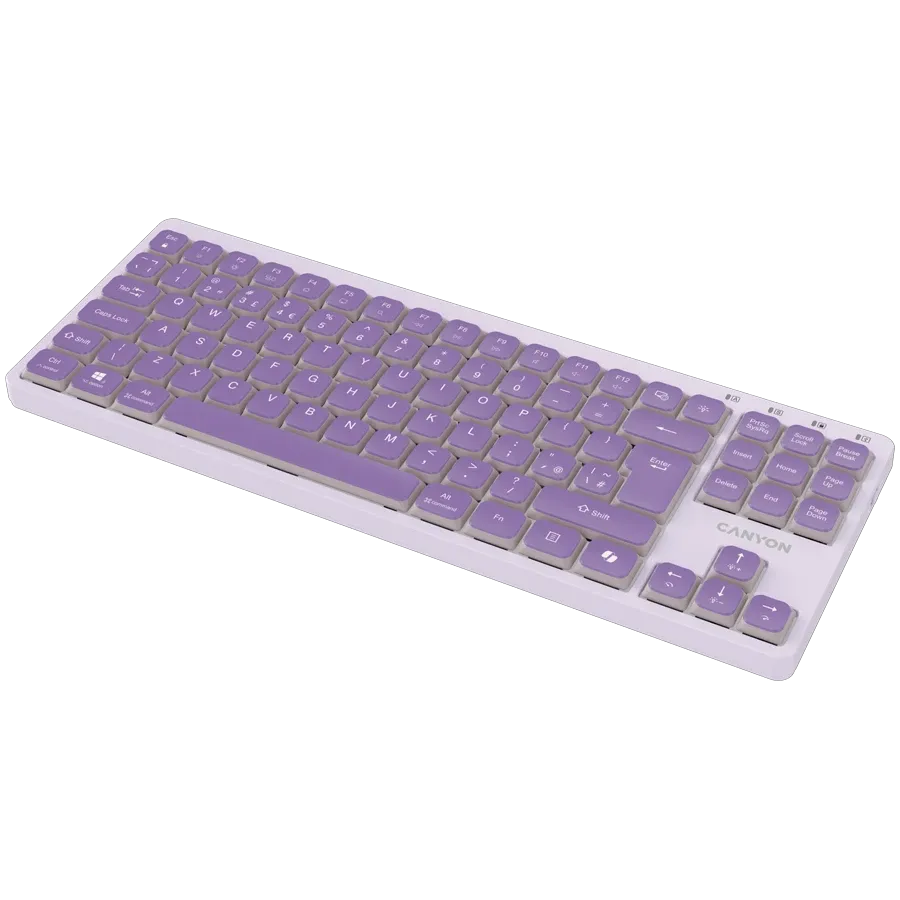 Клавиатура Canyon OnType 10 Low Profile EN Wired, лилава
