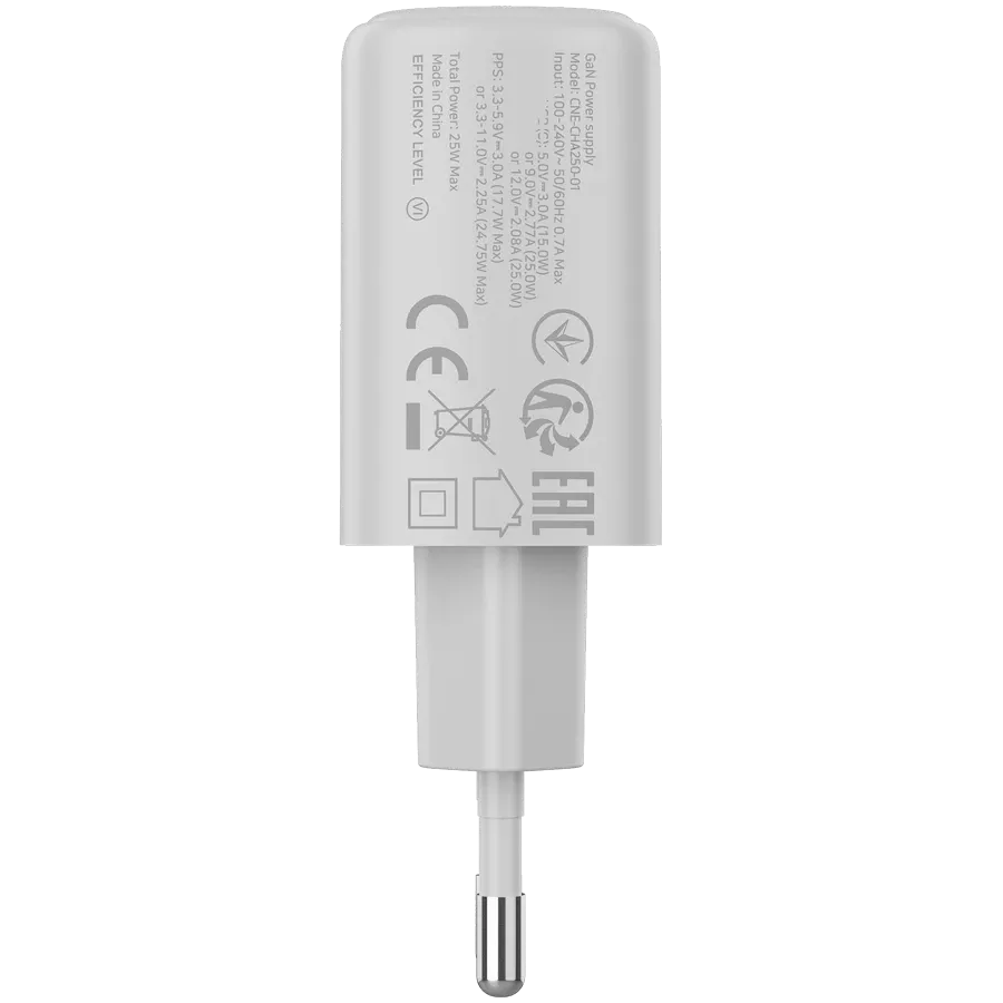 Зарядно устройство Canyon charger OnCharge 250 25W 1xPD EU, бяло