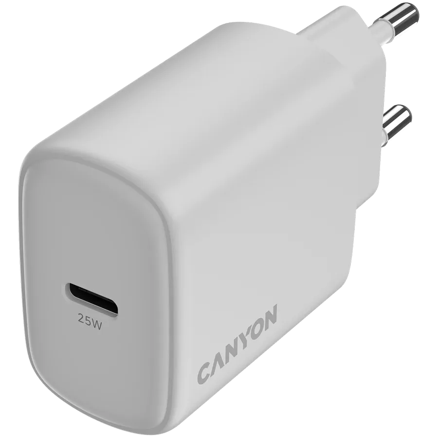 Зарядно устройство Canyon charger OnCharge 250 25W 1xPD EU, бяло