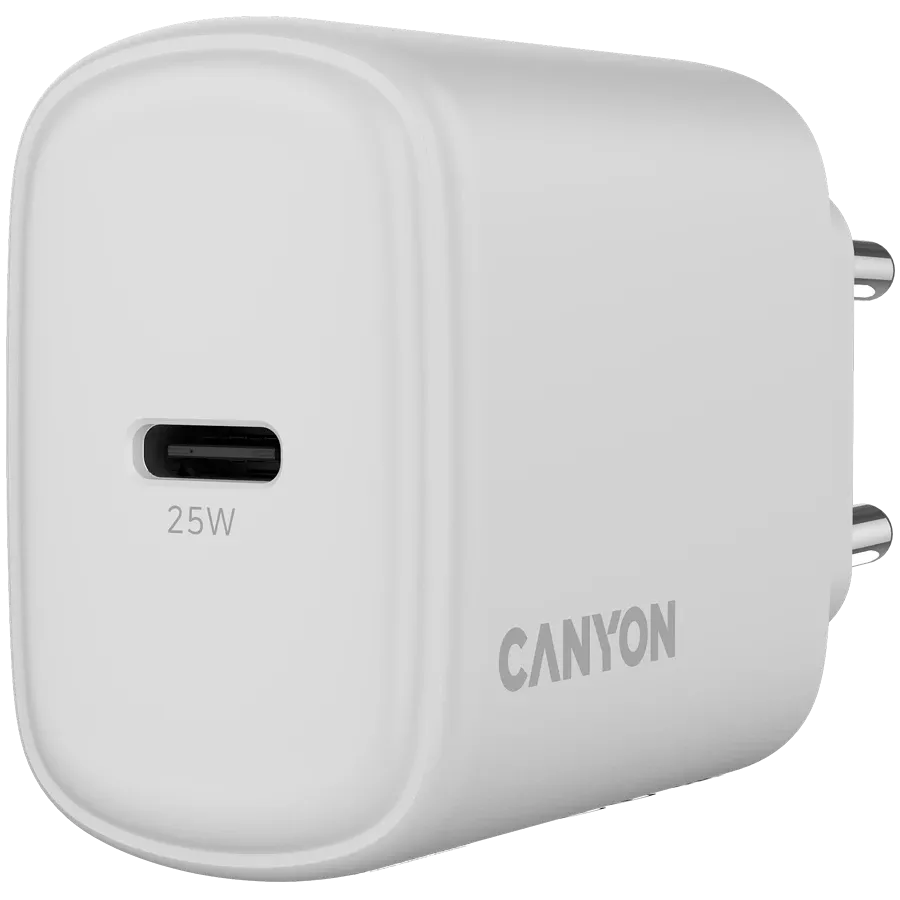 Зарядно устройство Canyon charger OnCharge 250 25W 1xPD EU, бяло