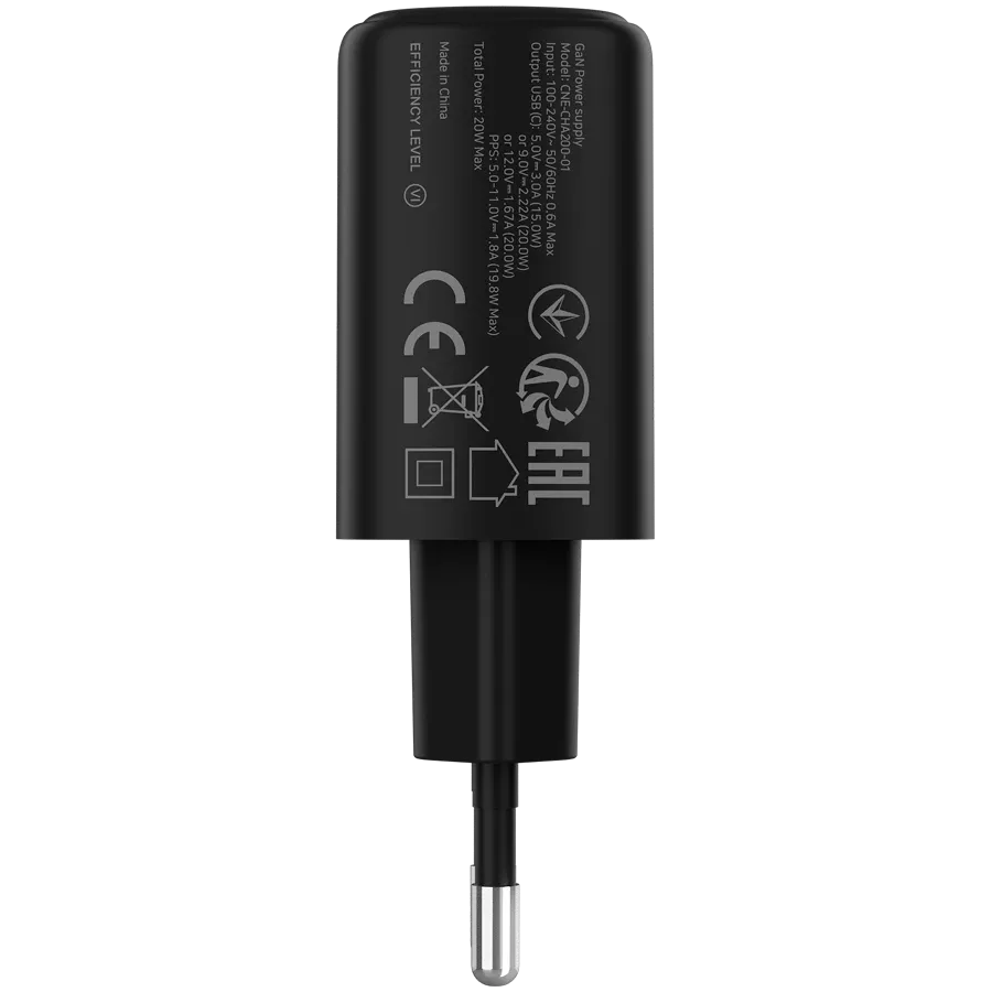 Зарядно устройство Canyon charger OnCharge 200 20W 1xPD EU, черно