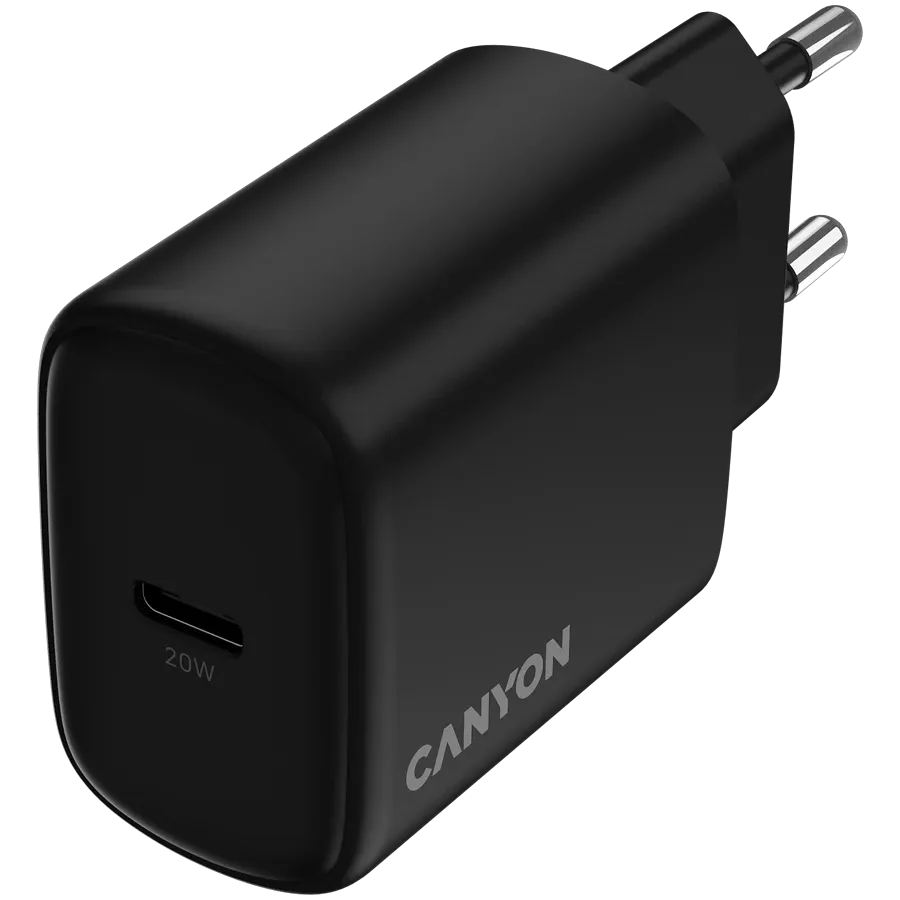 Зарядно устройство Canyon charger OnCharge 200 20W 1xPD EU, черно
