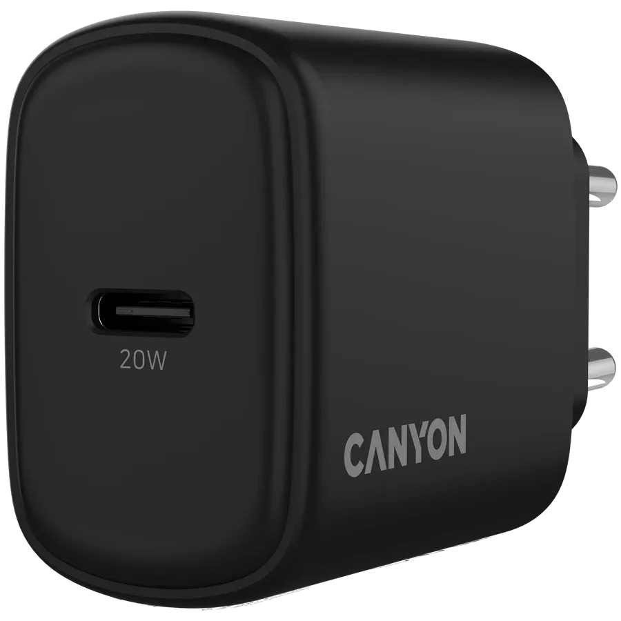 Зарядно устройство Canyon charger OnCharge 200 20W 1xPD EU, черно