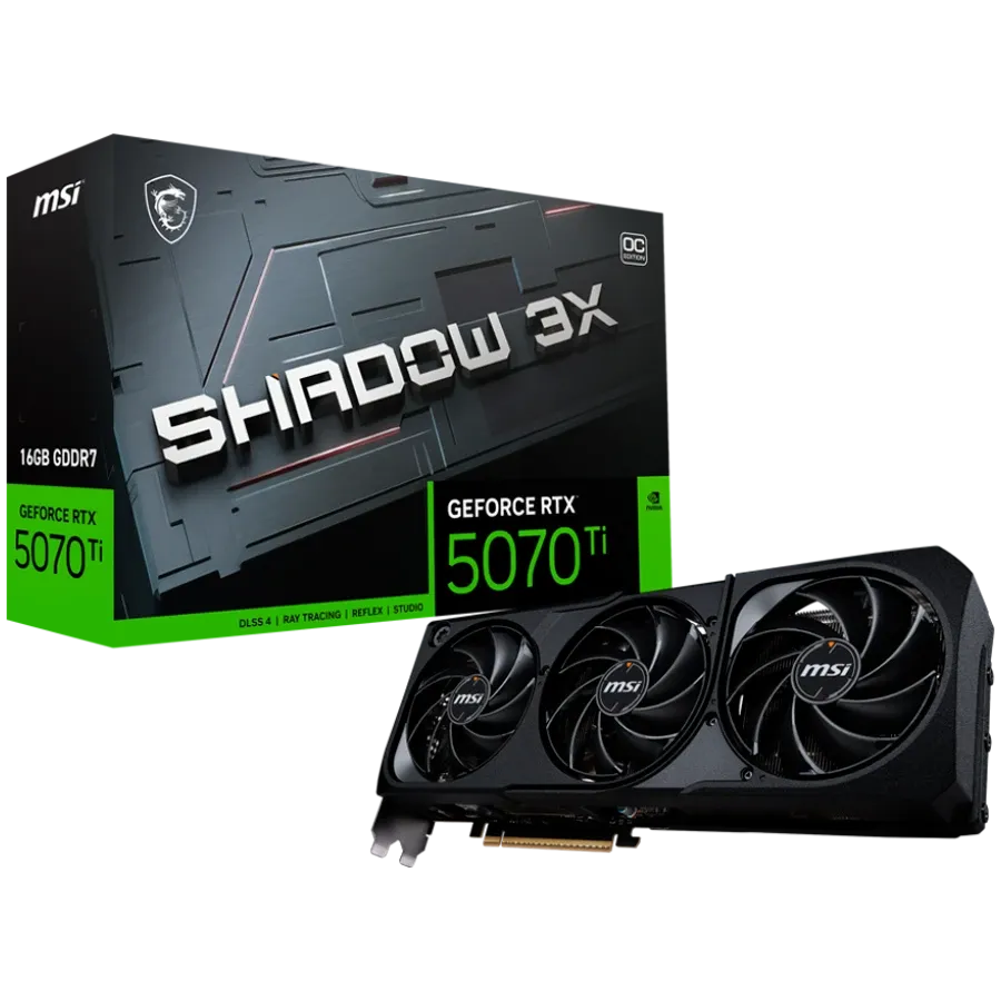 Видео карта MSI Nvidia GeForce RTX 5070 TI 16G Shadow 3X OC