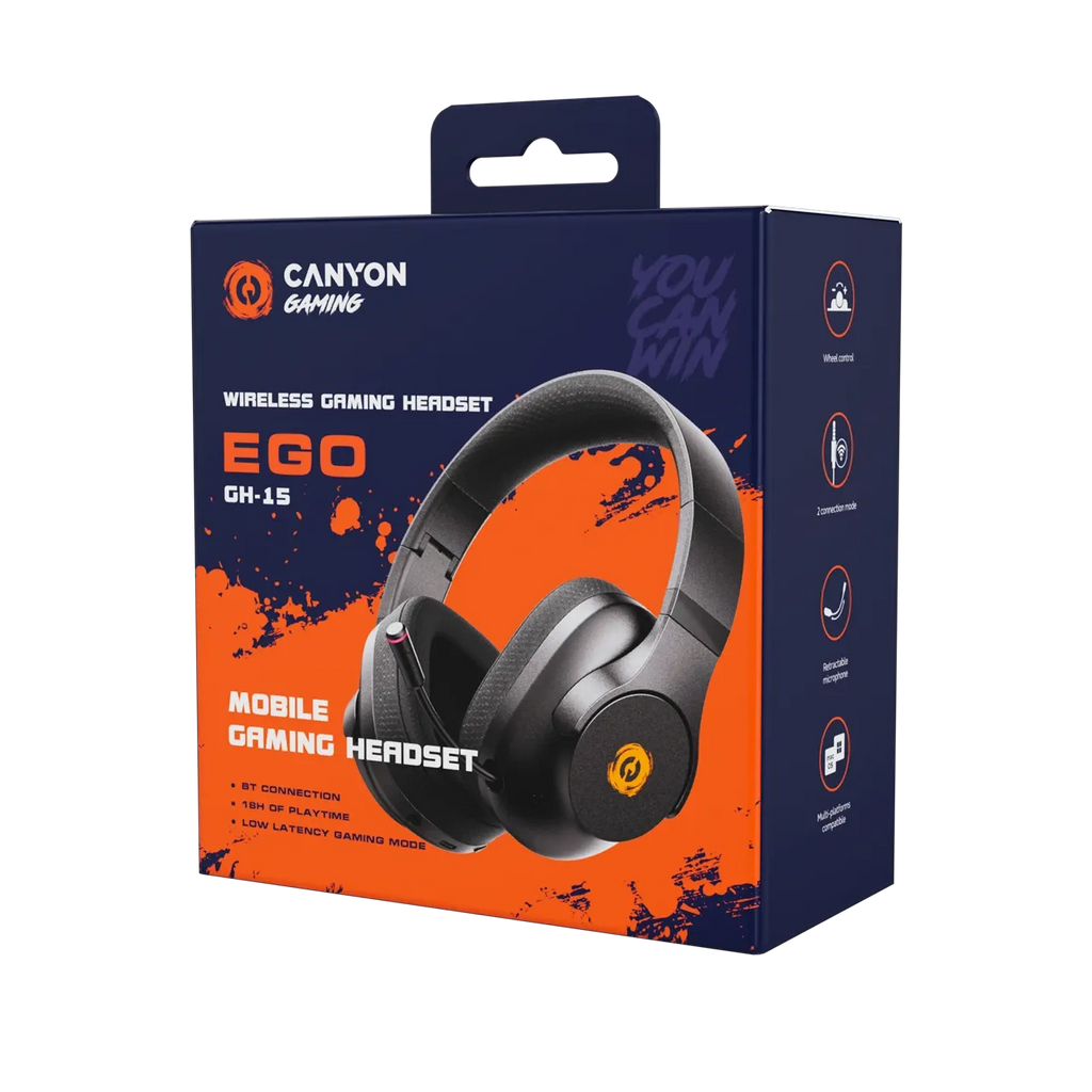 Геймърски слушалки Canyon EGO GH-15 2in1 BT, бяли