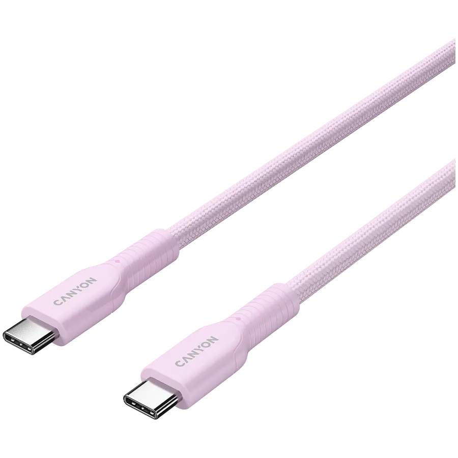 Кабел Canyon cable OnWire 60CL C-C 60W Color Braided 1m, розов