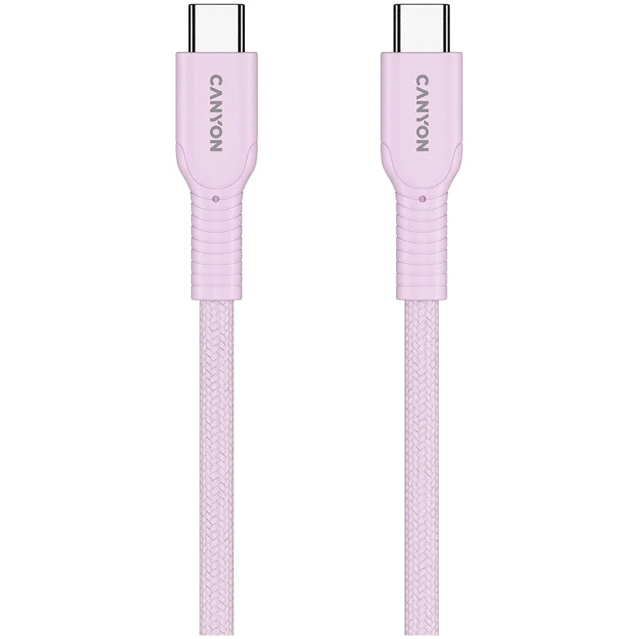 Кабел Canyon cable OnWire 60CL C-C 60W Color Braided 1m, розов