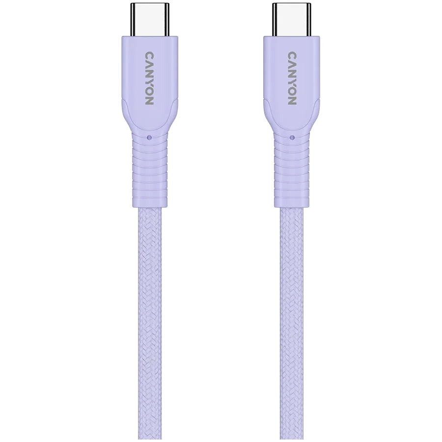 Кабел Canyon cable OnWire 60CL C-C 60W Color Braided 1m, лилав