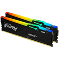 RAM памет Kingston 64GB 6000MT/s DDR5 CL36 DIMM (Kit of 2) FURY Beast RGB