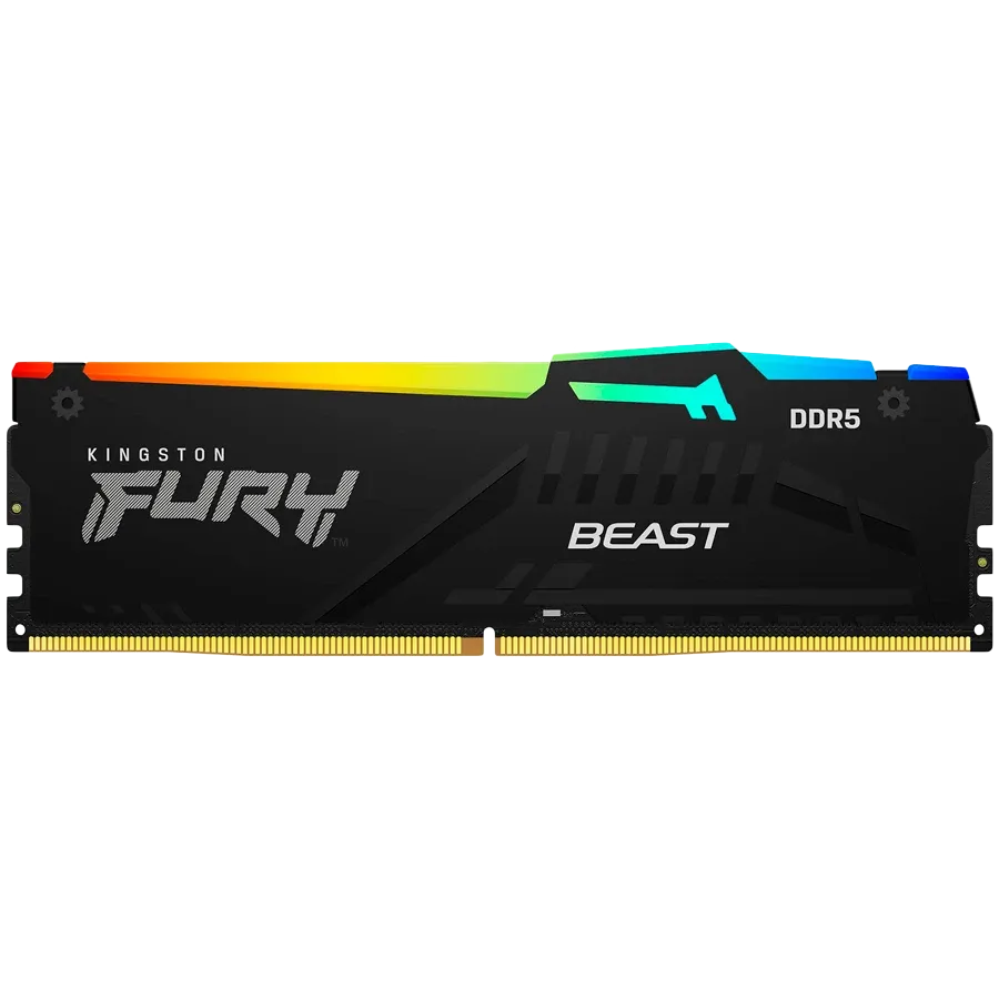RAM памет Kingston 64GB 5600MT/s DDR5 CL36 DIMM (Kit of 2) FURY Beast RGB