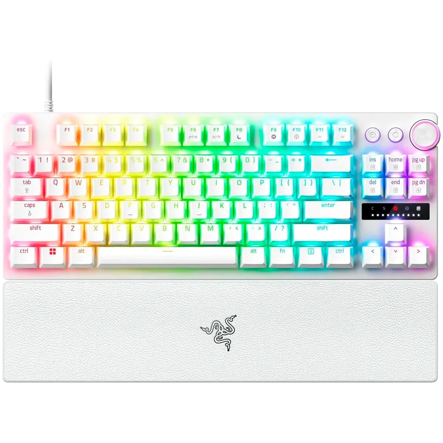 Геймърска клавиатура Razer Huntsman V3 Pro Tenkeyless, US, бяла