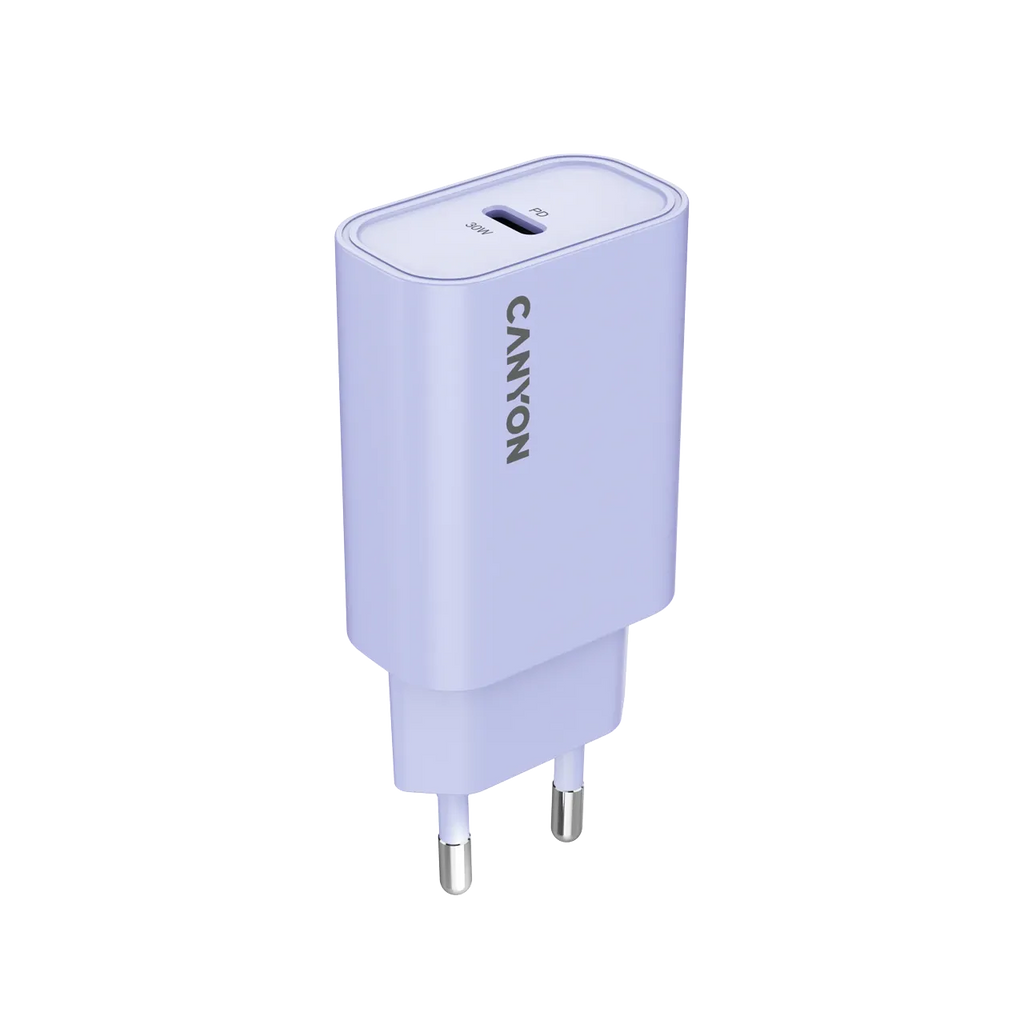 Зарядно устройство Canyon charger OnCharge 30CL Max Power 30W 1xPD EU, лилаво