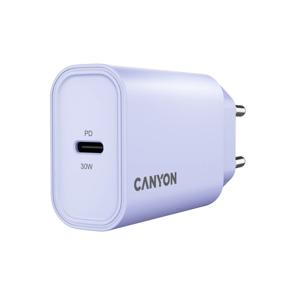 Зарядно устройство Canyon charger OnCharge 30CL Max Power 30W 1xPD EU, лилаво