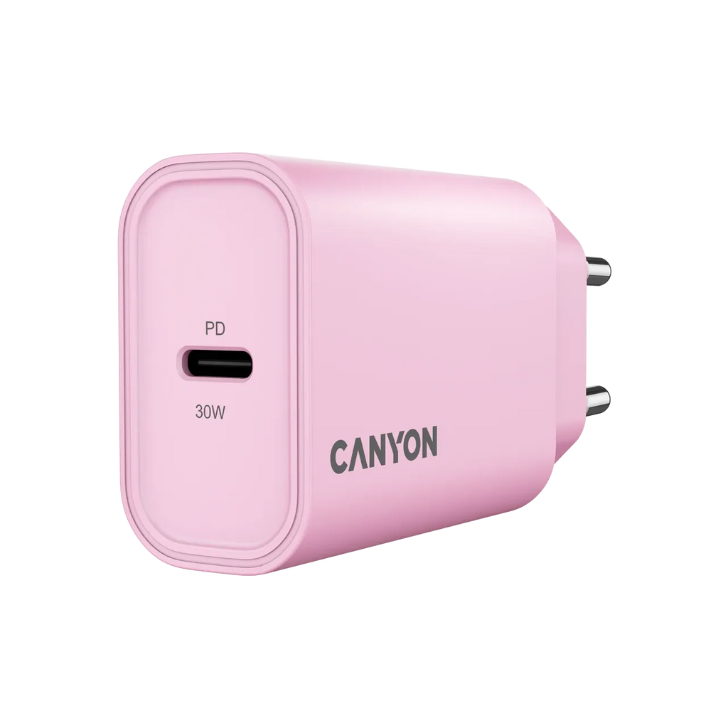 Зарядно устройство Canyon charger OnCharge 30CL Max Power 30W 1xPD EU, розово