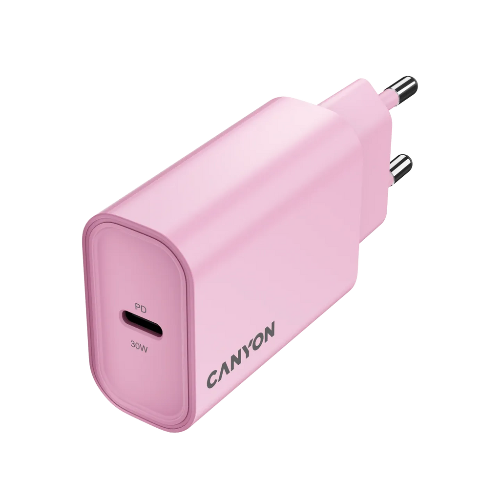 Зарядно устройство Canyon charger OnCharge 30CL Max Power 30W 1xPD EU, розово