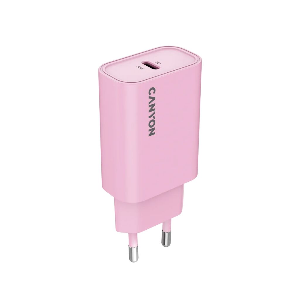 Зарядно устройство Canyon charger OnCharge 30CL Max Power 30W 1xPD EU, розово