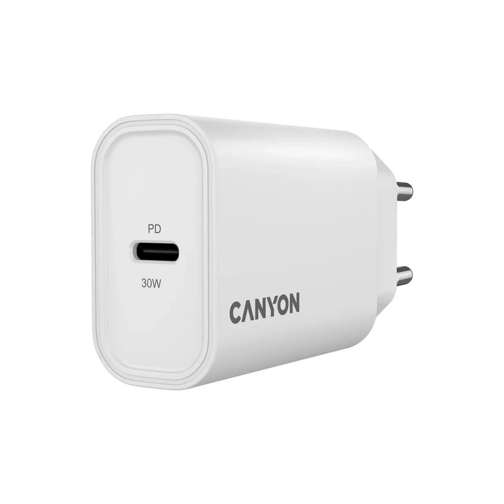 Зарядно устройство Canyon charger OnCharge 30CL Max Power 30W 1xPD EU, бяло