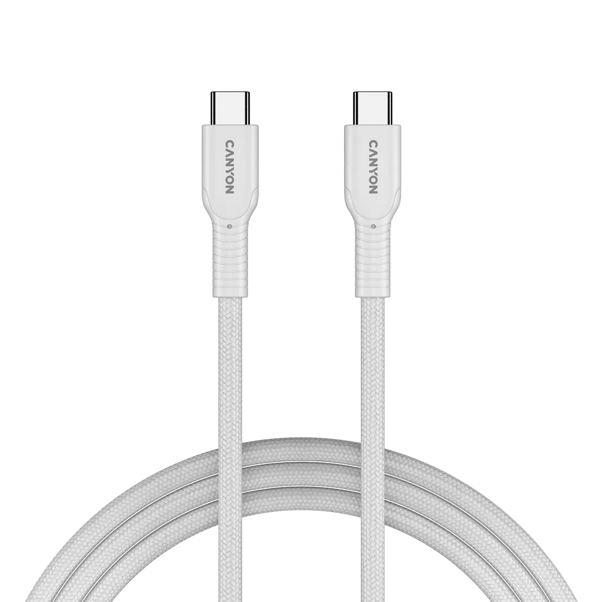 Кабел Canyon cable OnWire 60CL C-C 60W Color Braided 1m, бял