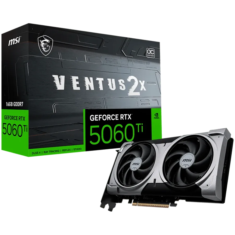 Видео карта MSI Nvidia GeForce RTX 5060 Ti 16G Ventus 2X OC PLUS