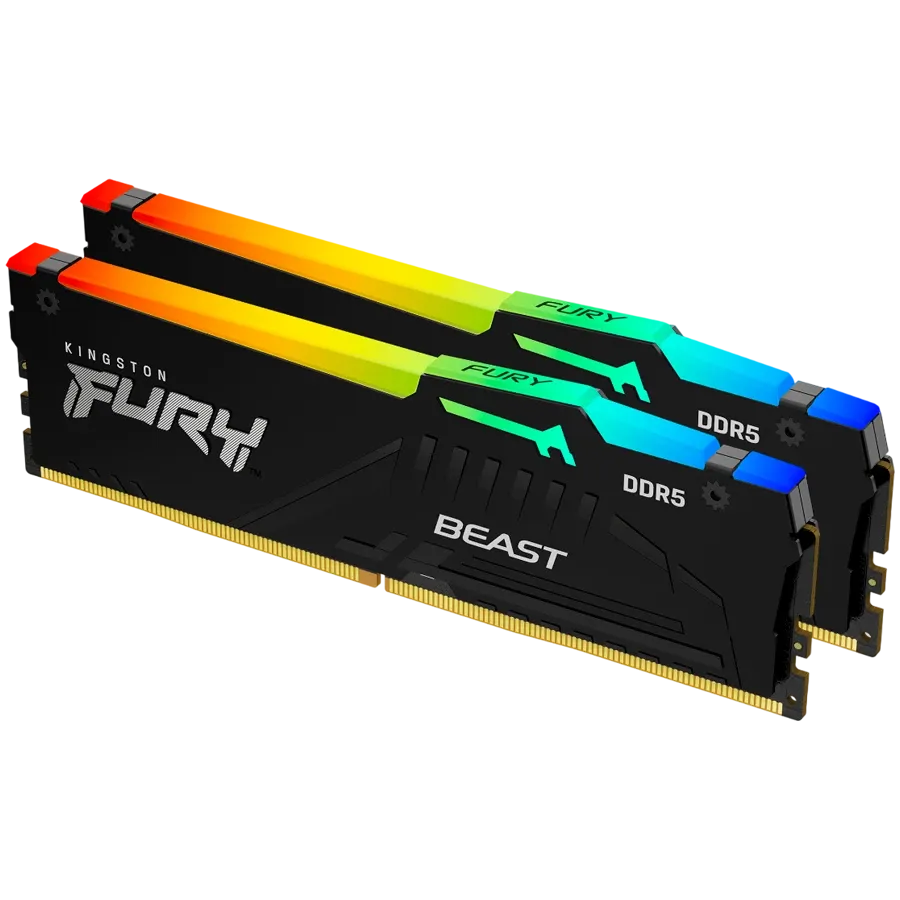 RAM памет Kingston 64GB 6000MT/s DDR5 CL30 DIMM (Kit of 2) FURY Beast RGB EXPO