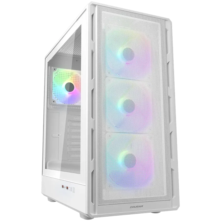 Компютърна кутия Cougar Airface PURE RGB PC Case, Mid Tower, бяла
