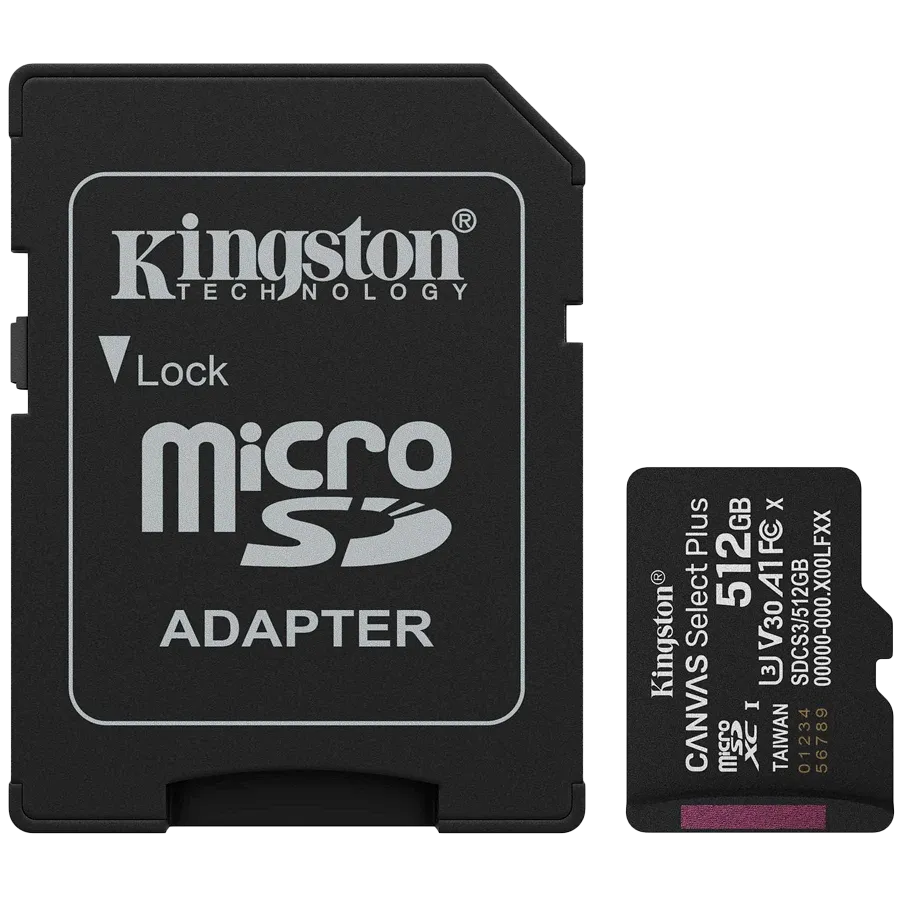 Карта памет Kingston 512GB microSDXC Canvas Select Plus Gen3 150MB/s A1 Card +