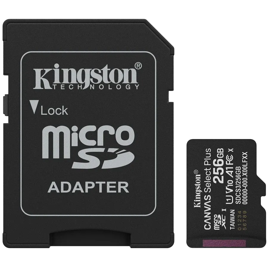 Карта памет Kingston 256GB microSDXC Canvas Select Plus Gen3 150MB/s A1 Card +